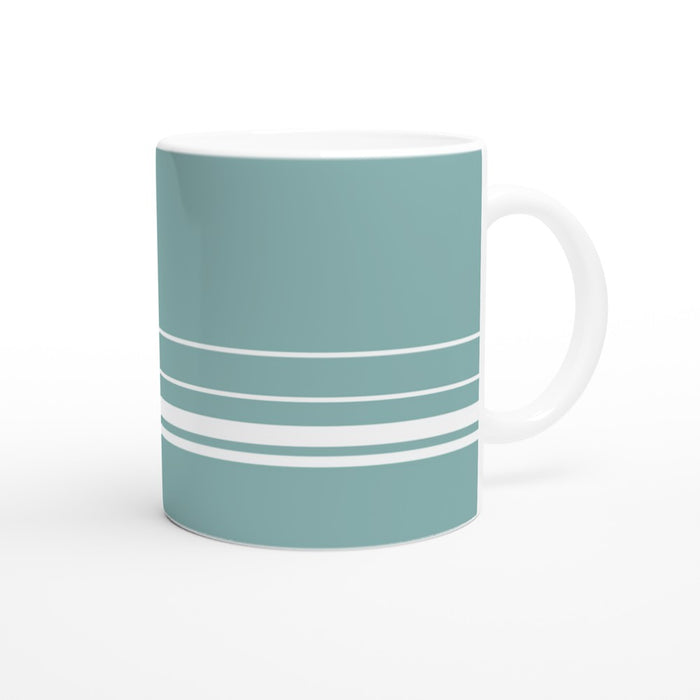 Tasse mit Streifen - eukalyptus/weiß