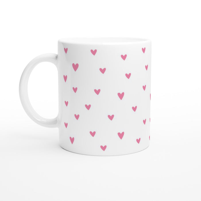 Tasse Miss You mit Herzmuster - rose