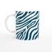Tasse mit Zebramuster - ozeanblau/weiß