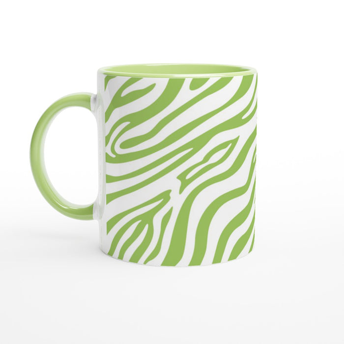 Tasse mit Zebramuster - grün/weiß, verschiedene Farben