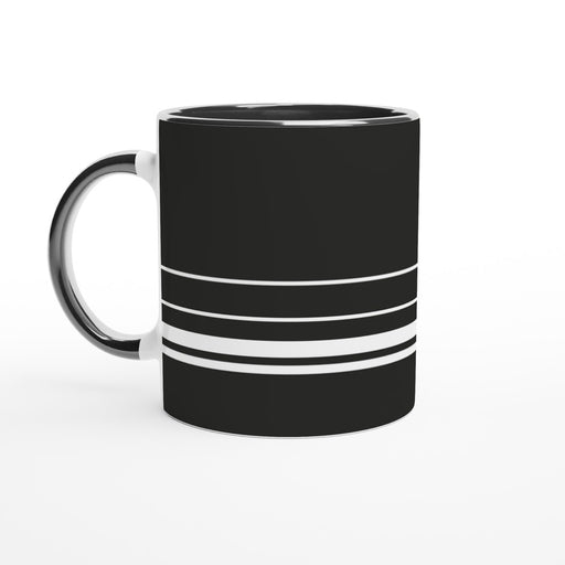 Tasse mit Streifen - schwarz/weiß, verschiedene Farben