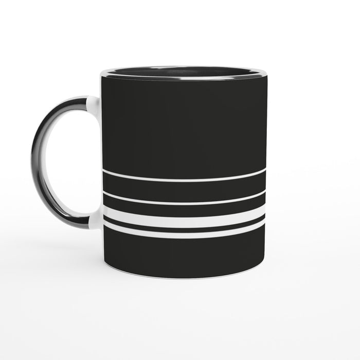 Tasse mit Streifen - schwarz/weiß, verschiedene Farben