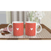 Tasse mit Herz - coralle/weiß
