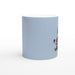 Tasse Winterbär - süßer Bär mit Schal und Lichterkette, blau
