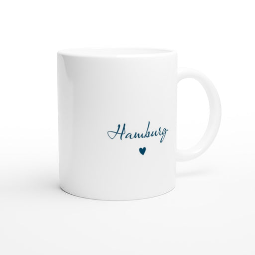 Tasse Hamburg mit Herz - ozeanblau
