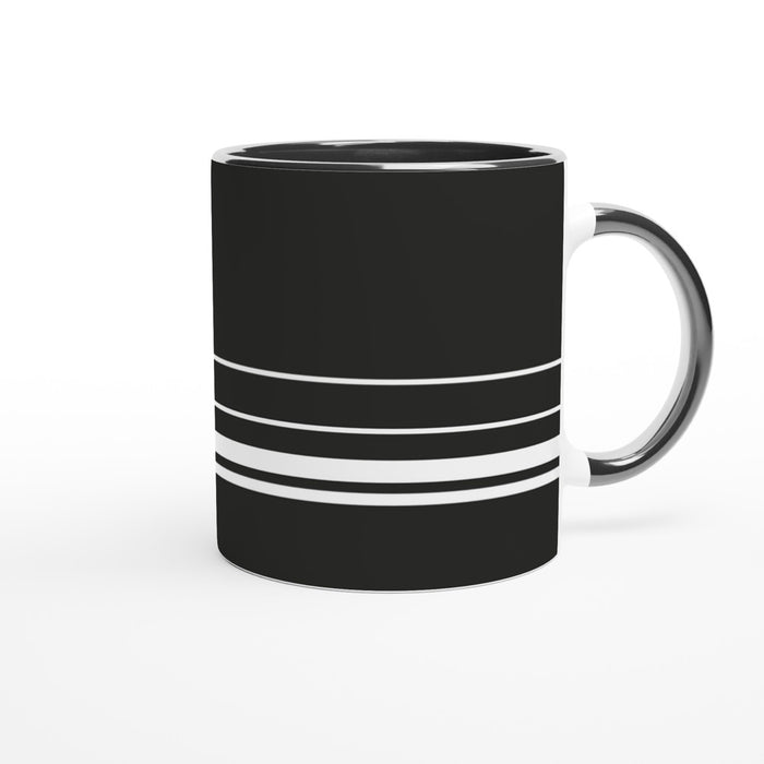 Tasse mit Streifen - schwarz/weiß, verschiedene Farben