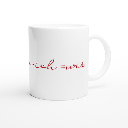 Tasse du + ich = wir - mit vier Herzen