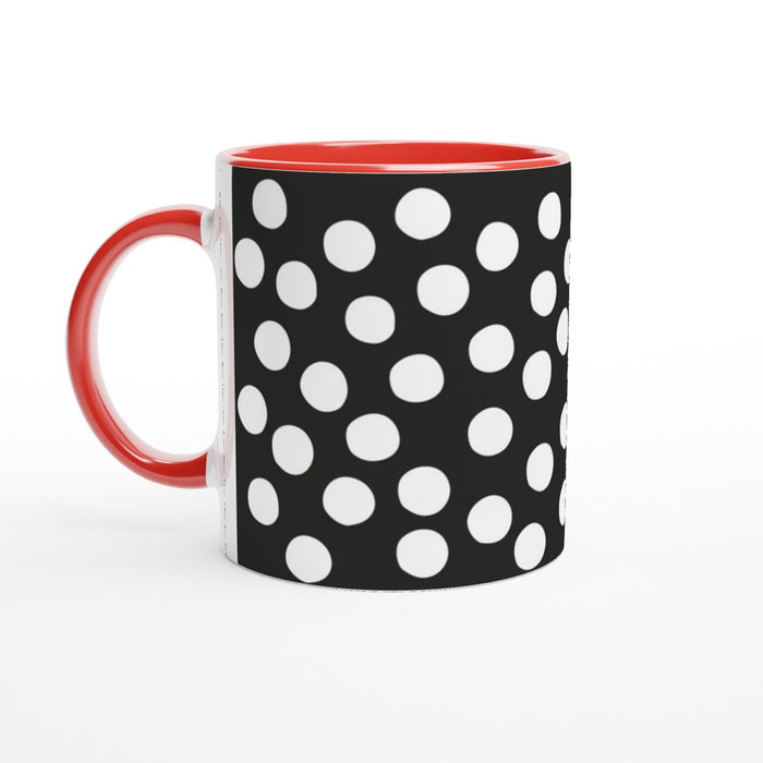Tasse mit Punkten - schwarz/weiß, verschiedene Farben