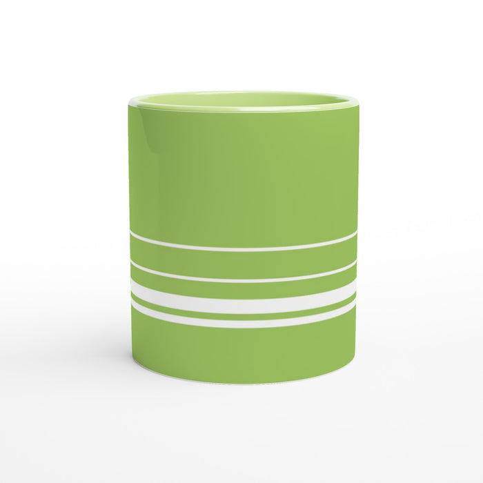 Tasse mit Streifen - grün/weiß, verschiedene Farben