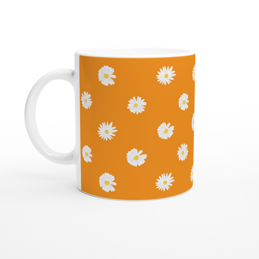 Tasse mit Gänseblümchen - Orange
