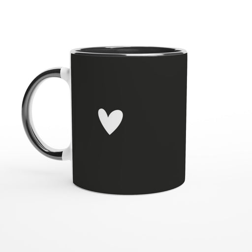 Tasse mit Herz - schwarz/weiß, verschiedene Farben