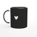 Tasse mit Herz - schwarz/weiß, verschiedene Farben
