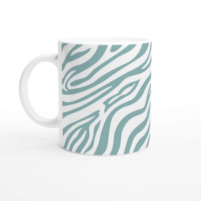 Tasse mit Zebramuster - eukalyptus/weiß