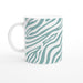 Tasse mit Zebramuster - eukalyptus/weiß