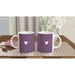 Tasse mit Herz - pflaume/weiß