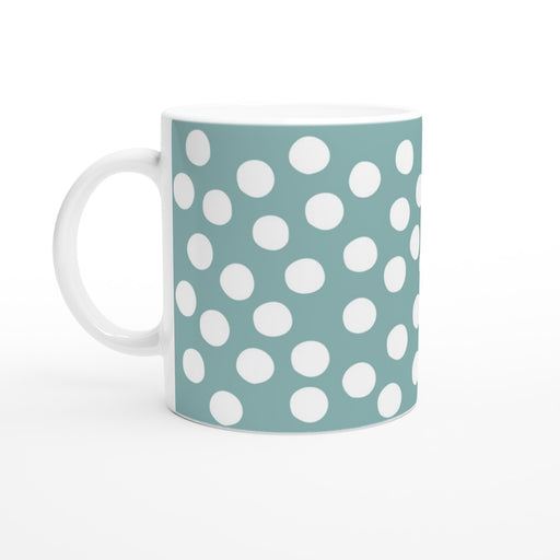 Tasse mit Punkten - eukalyptus/weiß