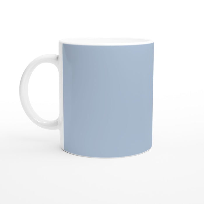Tasse Winterbär - süßer Bär mit Schal und Lichterkette, blau