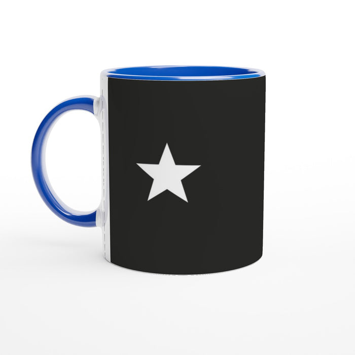 Tasse mit Stern - schwarz/weiß, verschiedene Farben