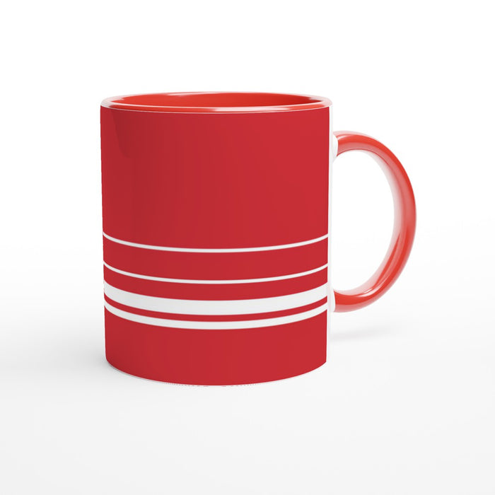 Tasse mit Streifen - rot/weiß, verschiedene Farben