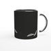 Tasse mit Blättern - schwarz/weiß, verschiedene Farben