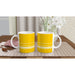 Tasse mit Streifen - sonnengelb/weiß