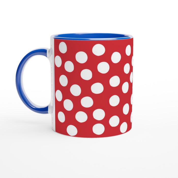 Tasse mit Punkten - rot/weiß, verschiedene Farben