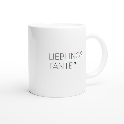 Tasse LIEBLINGSTANTE mit Herz - ozeanblau