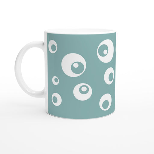 Tasse mit Kreisen - eukalyptus/weiß