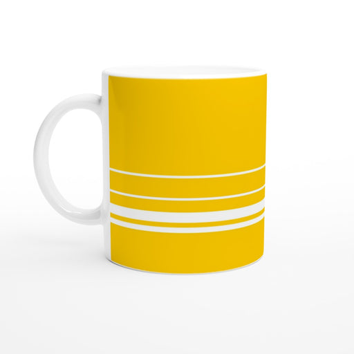 Tasse mit Streifen - sonnengelb/weiß