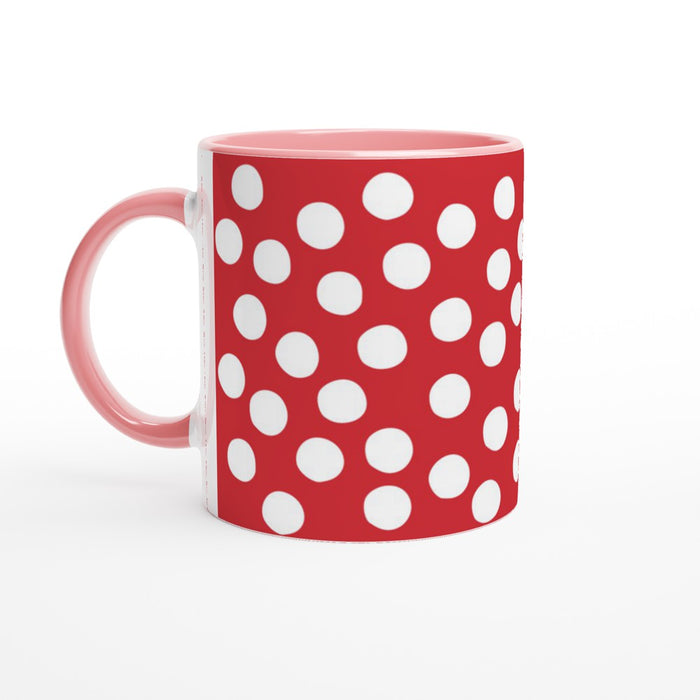 Tasse mit Punkten - rot/weiß, verschiedene Farben