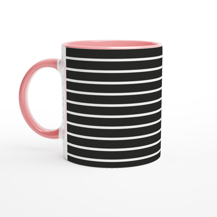 Tasse gestreift - schwarz/weiß