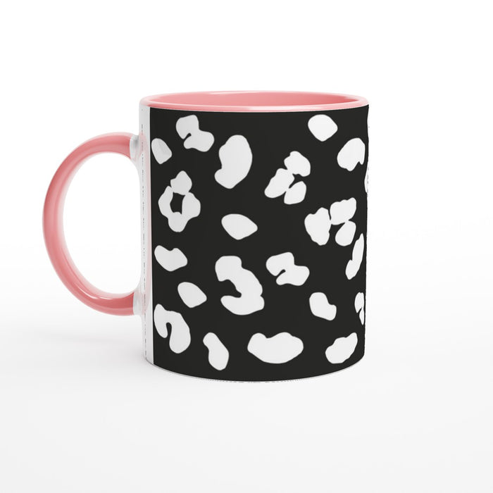Tasse mit Leopardenmuster - schwarz/weiß, verschiedene Farben