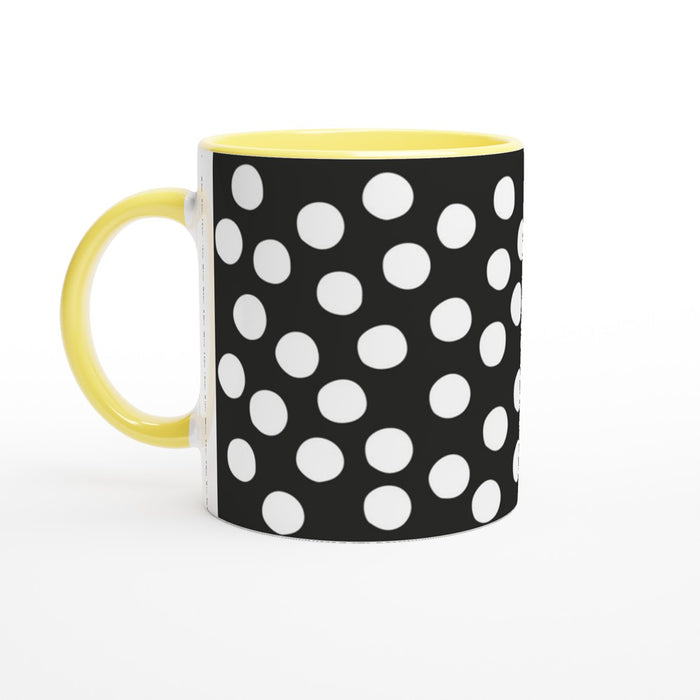 Tasse mit Punkten - schwarz/weiß, verschiedene Farben