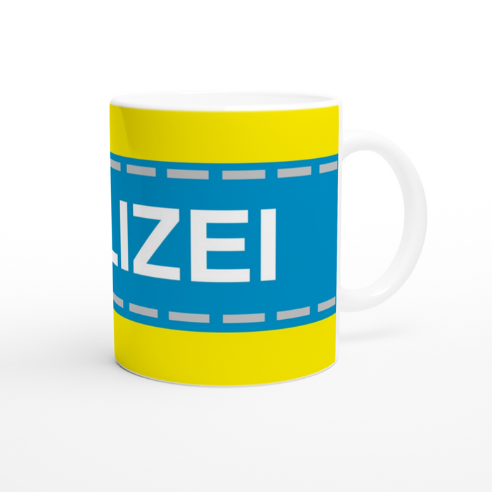 Tasse Polizeistreifen - blau/gelb