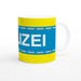 Tasse Polizeistreifen - blau/gelb