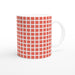 Tasse kariert - coralle/weiß