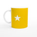 Tasse mit Stern - sonnengelb/weiß