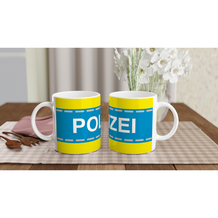 Tasse Polizeistreifen - blau/gelb