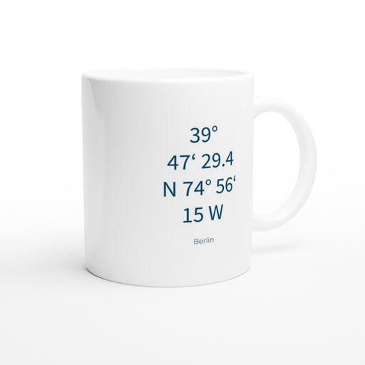 Tasse Berlin Koordinaten - Berlin, ozeanblau
