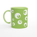 Tasse mit Kreisen - grün/weiß, verschiedene Farben