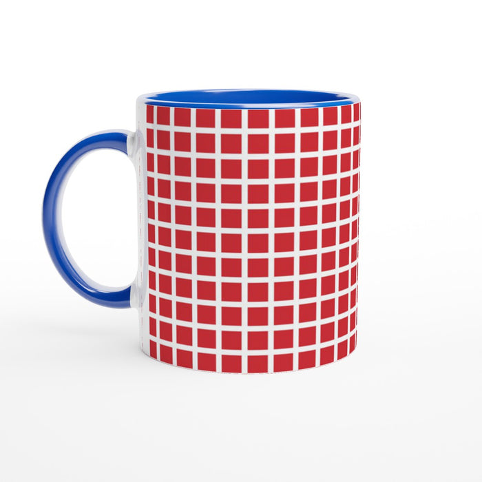 Tasse kariert - rot/weiß, verschiedene Farben