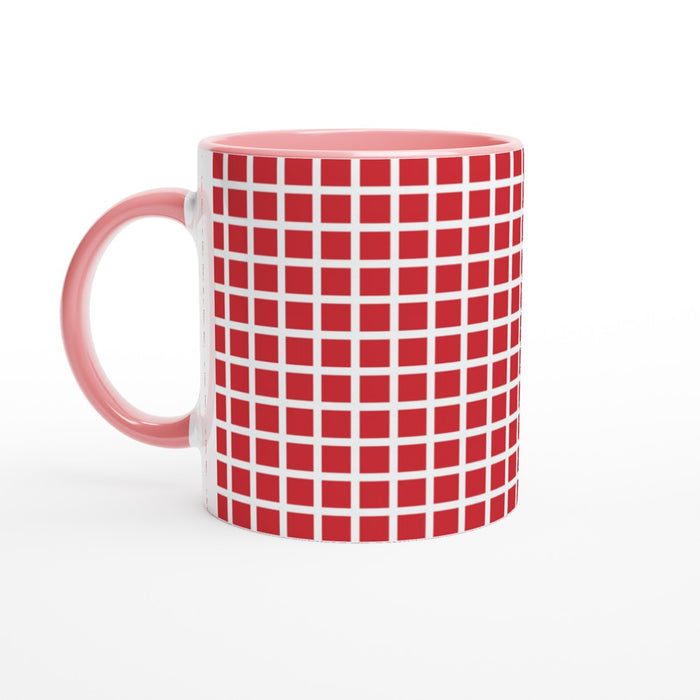 Tasse kariert - rot/weiß, verschiedene Farben