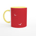 Tasse mit Fledermäusen - rot/weiß, verschiedene Farben