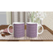 Tasse gestreift - pflaume/weiß