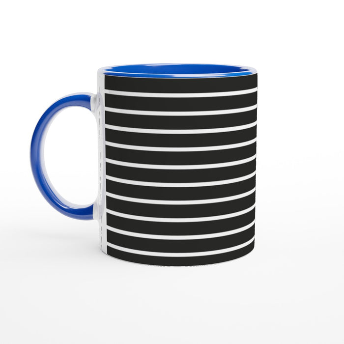 Tasse gestreift - schwarz/weiß