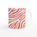 Tasse mit Zebramuster - coralle/weiß