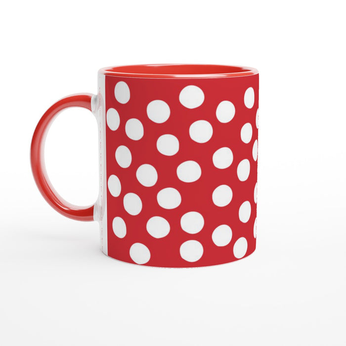 Tasse mit Punkten - rot/weiß, verschiedene Farben