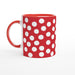Tasse mit Punkten - rot/weiß, verschiedene Farben