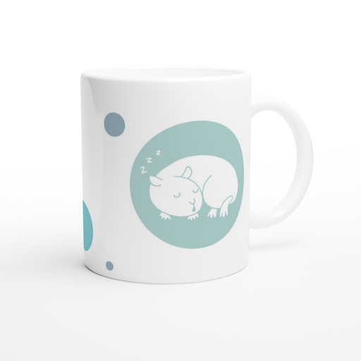 Tasse mit Kreisen - schlafendes Meerschweinchen in Bubble