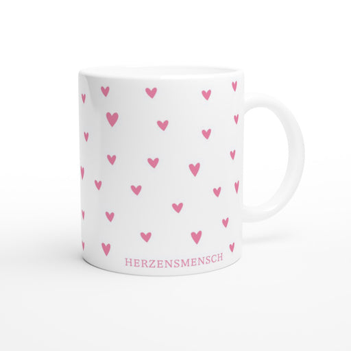 Tasse Herzensmensch mit Herzmuster - rose